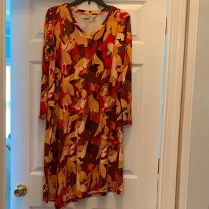 LOGO Autumn Leaves Patterned Dress